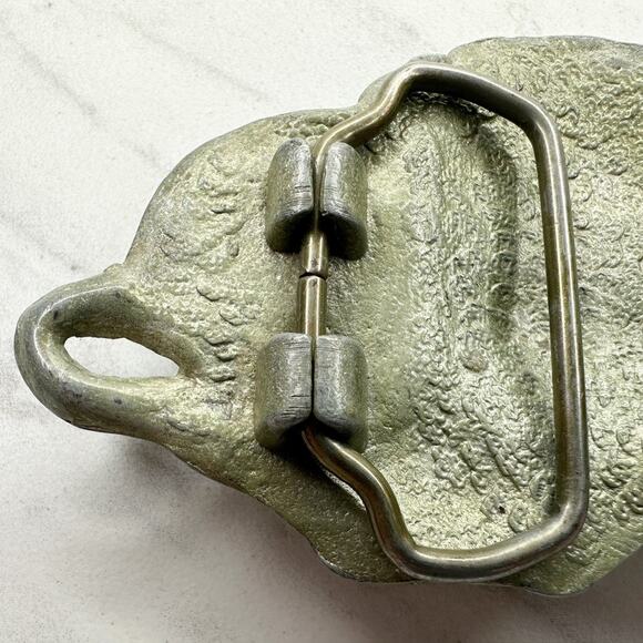 Vintage Silver Tone Sleeping Lion Belt Buckle 3D Cast ✨ - Picture 6 of 8
